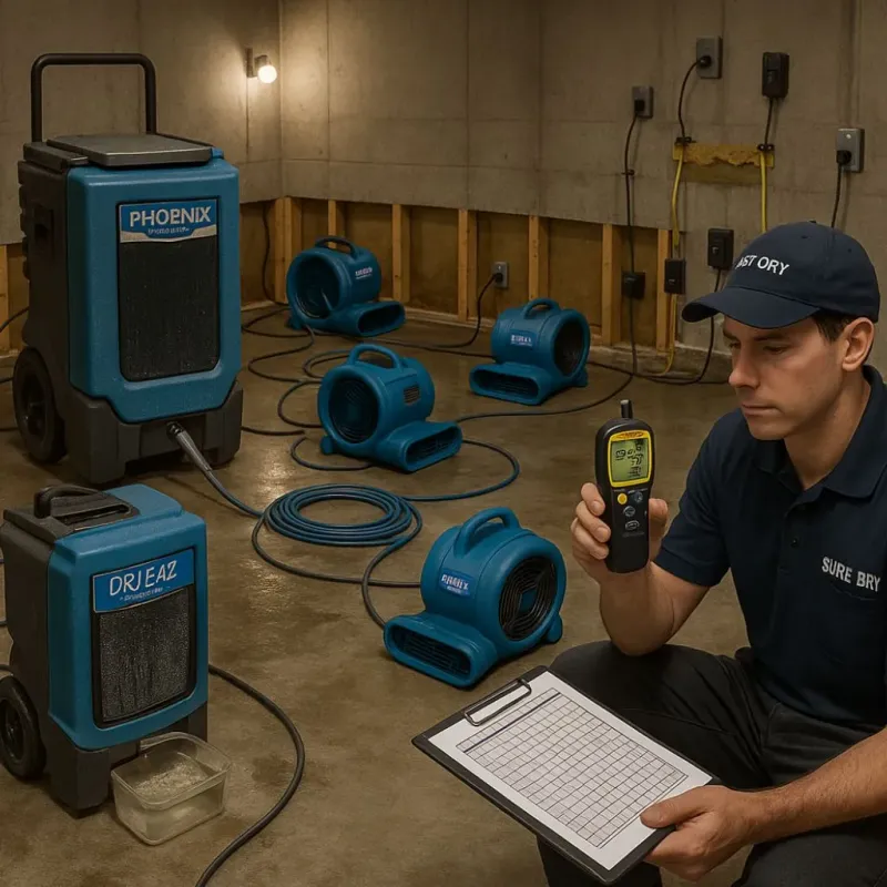 Structural Drying and Dehumidification process in West Hamburg, PA
